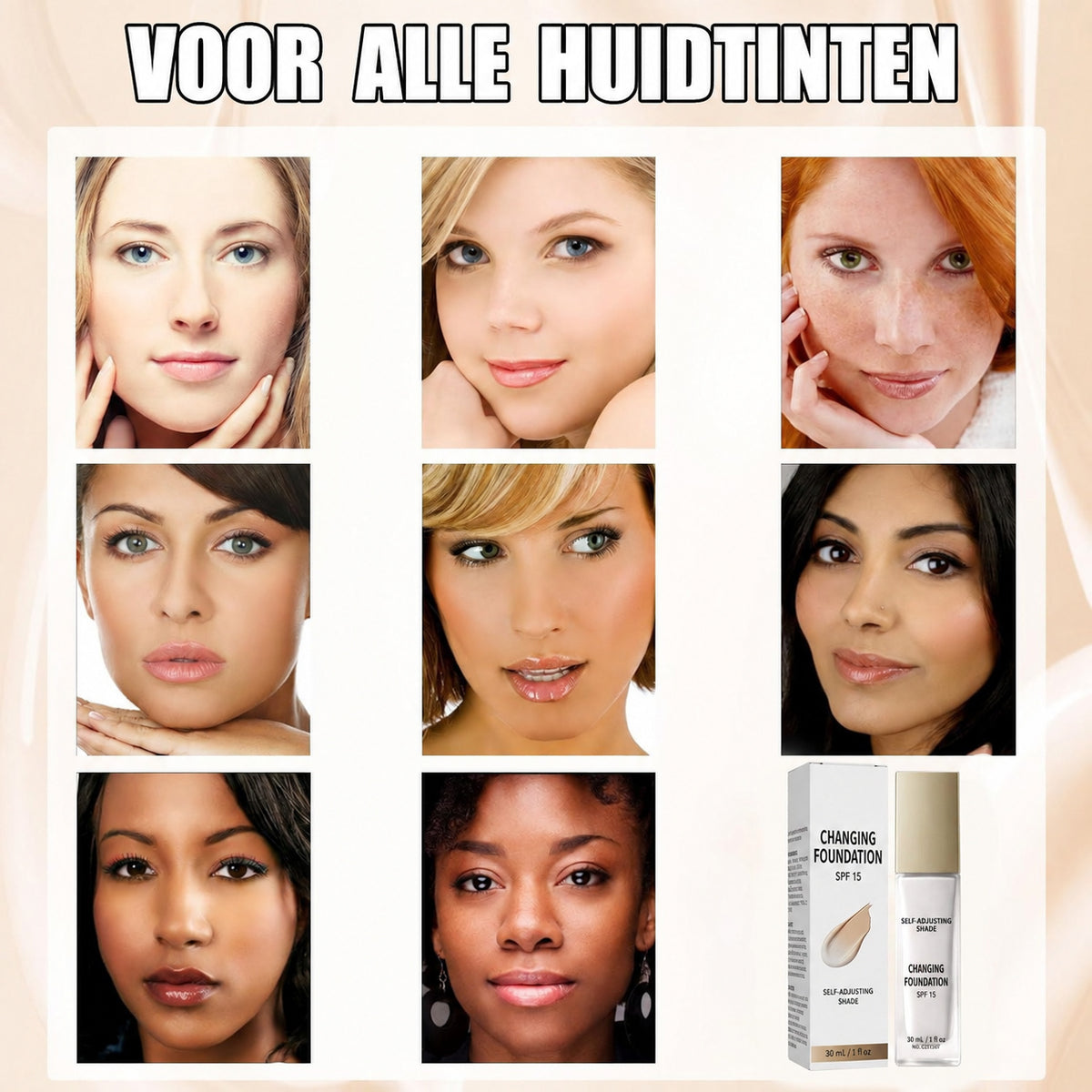 Changing Foundation past zich aan aan je huidtint