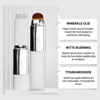 Ingredienten foundation stick: minerale olie, witte bijenwas, titaniumdioxide