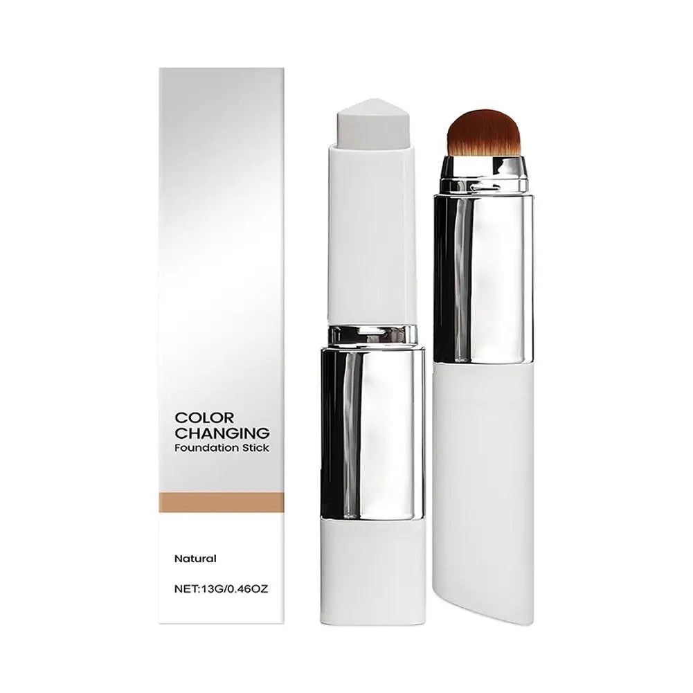 Foundation stick 2-in-1, kleur Natural, met kwastje en verpakking