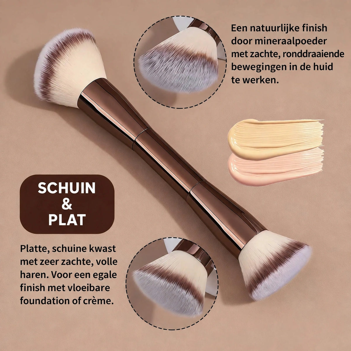 Seravares Foundation Brush dubbelzijdig